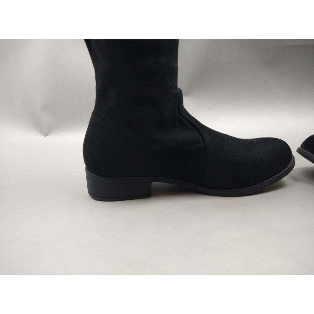 Rue 21 Black Over The Knee Women's‎ 6 Tie Fashion Boots Faux Suede Pull On
